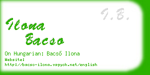ilona bacso business card